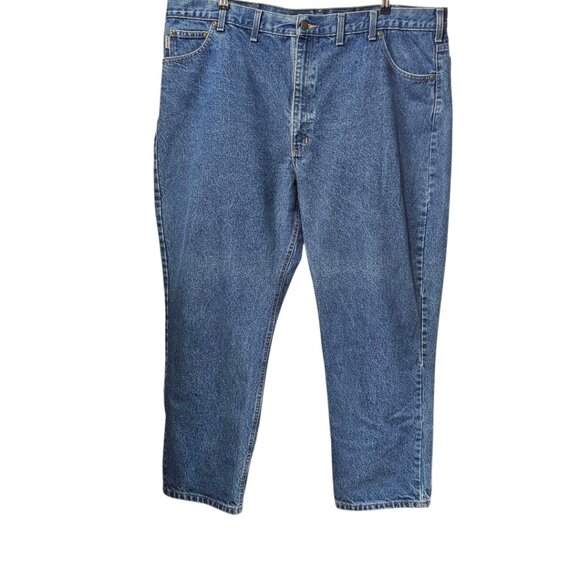 Carhartt Traditional Fit Denim Relaxed Straight Tapered Leg Cotton Blue Jeans - Picture 1 of 8